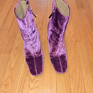 Purple Sam Edelman Velvet Ankle Boots